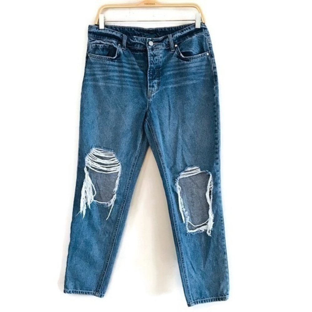 Revolve AFRM 100% Cotton High Rise Destructed Button Fly Boyfriend Jeans size 29